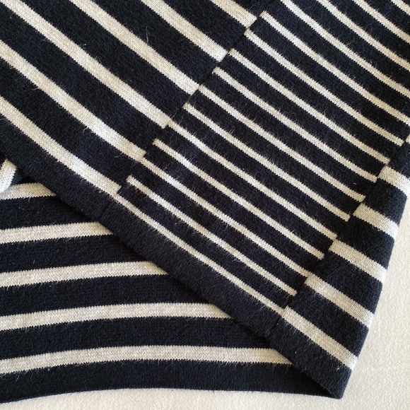 J. Jill Breton stripe nautical zip shoulder long knit tunic sweater navy grey - Picture 10 of 13